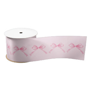 Pink bow satin ribbon