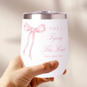 Pink Bow She's Tying The Knot Bridal Shower Favour