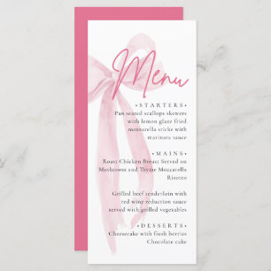 Pink Bow She's Tying the Knot Bridal Shower Menu