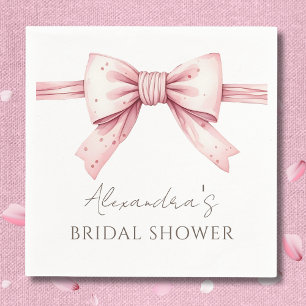 Pink Bow Shes Tying the Knot Bridal Shower Napkin