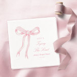 Pink Bow She's Tying The Knot Bridal Shower Napkin<br><div class="desc">Pink Bow She's Tying The Knot Bridal Shower Napkins</div>