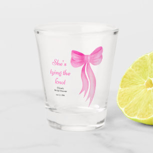Pink Bow She's Tying the Knot Bridal Shower  Shot Glass