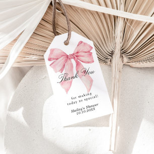 Pink Bow Shes Tying The Knot Thank You Favor Tags