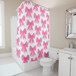 Pink Bow Shower Curtain