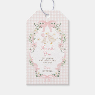 Pink Bow Silly Goose Baby Shower Thank You Gift Tags