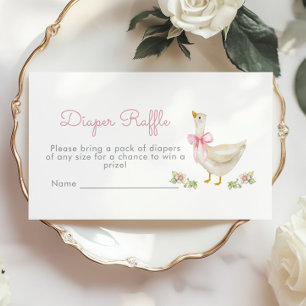 Pink Bow Silly goose Diaper raffle ticket Enclosure Card