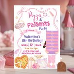 Pink Bow Slice of Pizza and Pyjamas Birthday Party Invitation<br><div class="desc">Modern Pizza Party Kids Birthday Invitation,  Slice of Fun Birthday Party,  Red Bow Pizza Birthday Party,  Pizza Making Birthday Party,  Purple Slice Pizza Pop Corn Birthday Party,  Pajama Sleepover Girl Birthday Party,  Pink Spa Pyjamas Birthday Girl Invitation,  Purple Heart Pizza Party,  Pink Pyjamas Movie Night Party.</div>