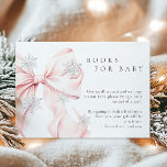 Pink Bow Snowflakes Baby Shower Books for Baby Enclosure Card<br><div class="desc">Baby shower books for baby enclosure card that features a pink bow with snowflakes perfect for a winter themed baby shower.</div>