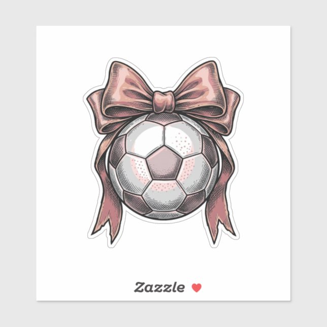 Pink Bow Soccer Ball Vintage (Sheet)