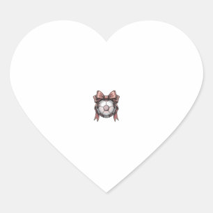 Pink Bow Soccer Ball Vintage Heart Sticker