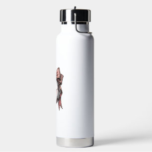 Pink Bow Soccer Ball Vintage Water Bottle