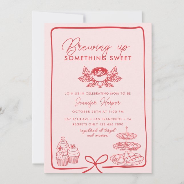  Pink Bow | Sweet Baby Shower Invitation (Front)
