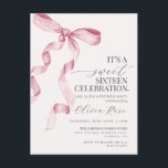 Pink Bow Sweet Sixteen Birthday Party Invitation Postcard<br><div class="desc">Elevate your birthday celebration with this Coquette Pink Bow Party Decor! This timeless design adds a touch of elegance and charm to any event, featuring a beautifully crafted bow adorned with delicate pink hues. This collection is sure to impress your guests and create lasting memories and perfect for adding some...</div>
