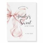 Pink Bow Sweet Sixteen Birthday Welcome