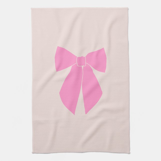 Pink Bow Tea Towel (Vertical)