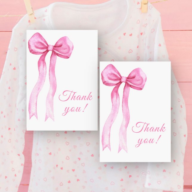 Pink Bow Thank You Card (Creator Uploaded)