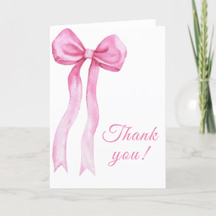 Pink Bow Thank You Card