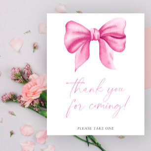 Pink bow - Thank you for coming Poster
