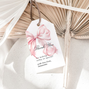 Pink Bow Thank You Tag Coquette Bow Favors Tag
