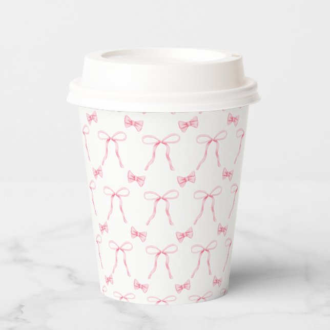 Pink bow theme party cup (Front)