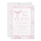 Pink Bow Toile She's Tying The Knot Bridal Shower