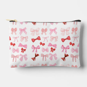Pink Bow Toiletry Bag Cute Girly Ribbon Travel P