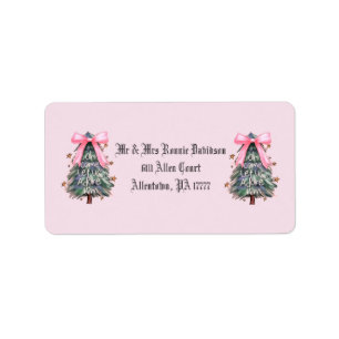 Pink Bow Tree Return Address Labels