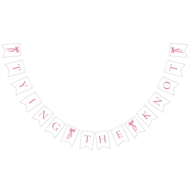 Pink Bow Tying the Knot Bridal Shower Bunting (All)