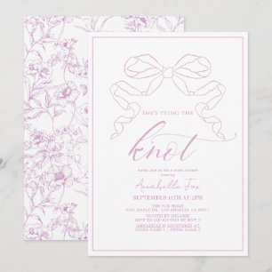 Pink Bow Tying the Knot Bridal Shower Invitation