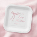 Pink Bow Tying The Knot Bridal Shower Paper Plate<br><div class="desc">Pink Bow Tying The Knot Bridal Shower Paper Platers</div>