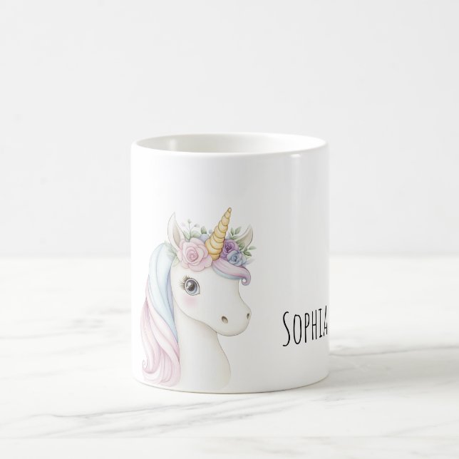Pink Bow Unicorn  Coffee Mug (Center)