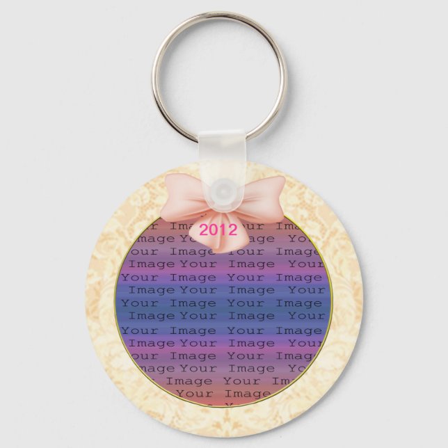 Pink Bow Wedding Key Chain (Front)