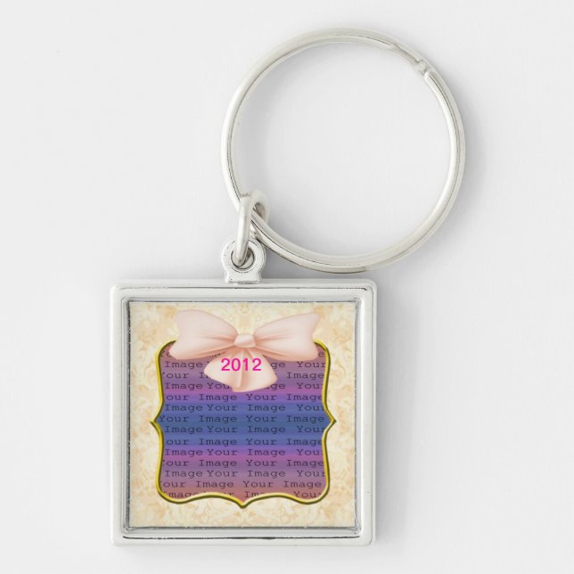 Pink Bow Wedding Key Chain (Front)