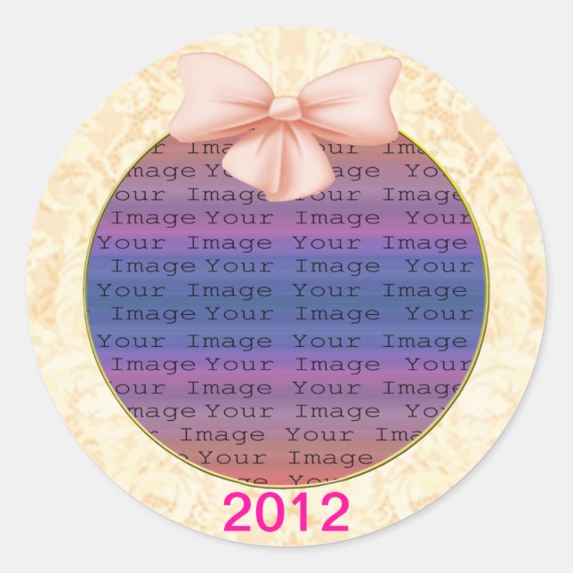 Pink Bow Wedding Stickers (Front)