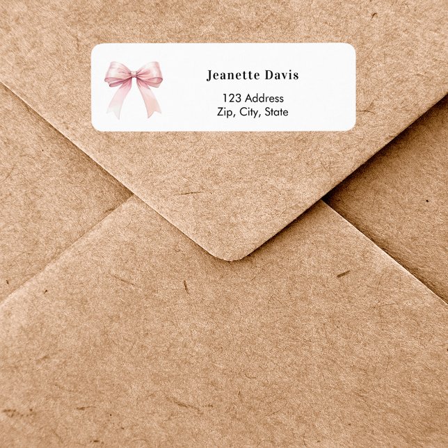Pink bow white return address  (Creator Uploaded)
