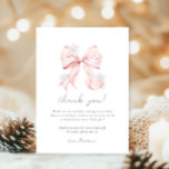Pink Bow Winter Snowflake Baby Shower Thank You Card<br><div class="desc">Pink Bow Winter Snowflake Baby Shower Thank You Card</div>