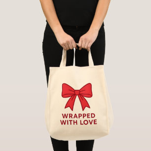 Pink Bow Wrapped With Love Coquette Aesthetic Tote Bag