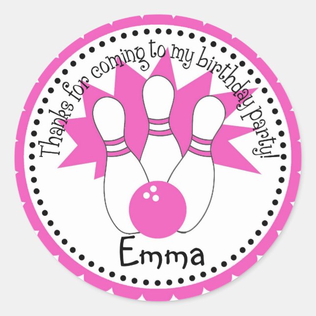 Pink Bowling Ball Stickers (Front)