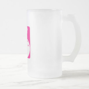 Pink Bowling Frosted Glass Beer Mug