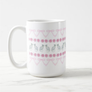 Pink Bows and Grey Kittens Coffee Mug