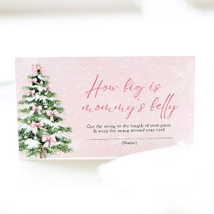 Pink Bows Christmas How Big is Mummy's Belly Game Enclosure Card