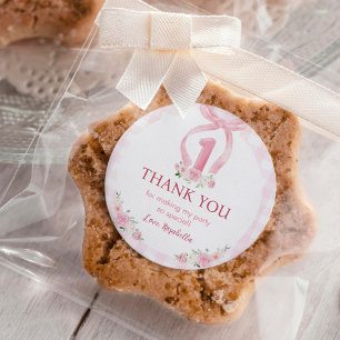 Pink Bows Coquette Labels Stickers Birthday