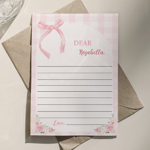 Pink Bows Coquette Time Capsule Note Card