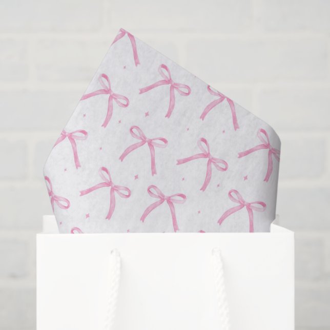 Pink Bows Decoupage Tissue Paper (Gift Bag)