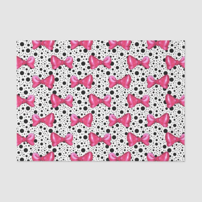 Pink Bows (Design 30 Pink Series) Tissue Paper (Front)