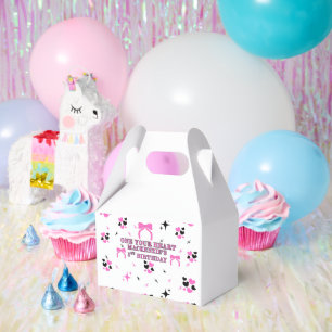 Pink Bows Girl 1st birthday party Favour Box