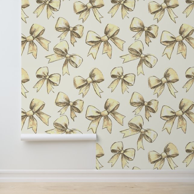 Pink Bows Nursery Girl Child's room Wallpaper (Application)