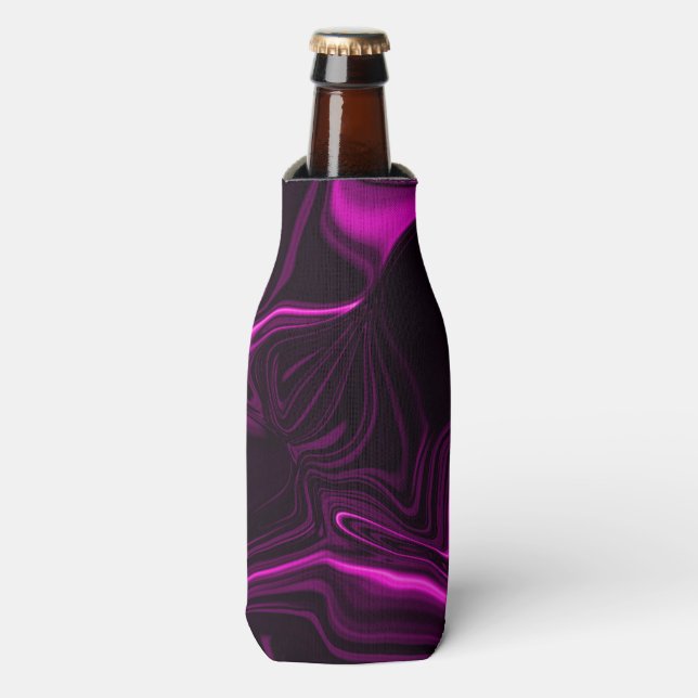 Pink bows on pink background. bottle cooler (Bottle Front)