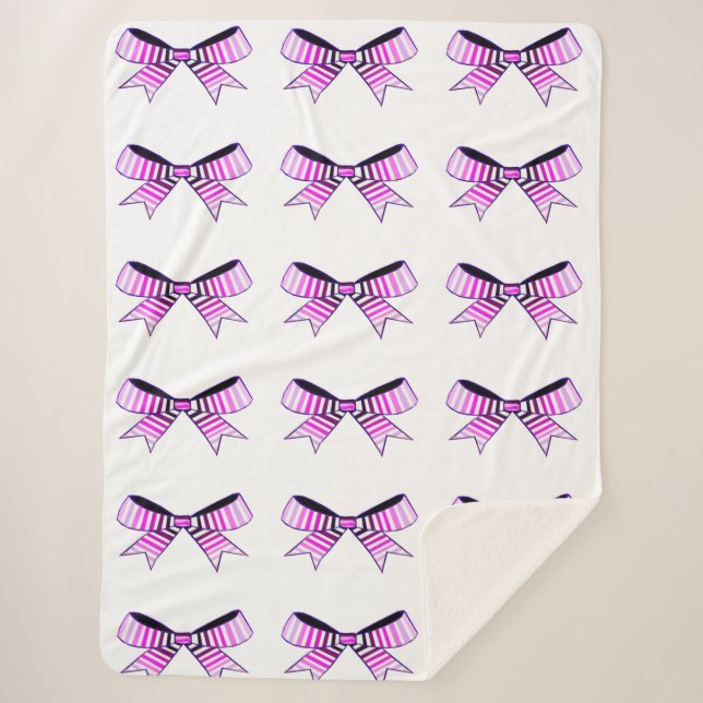 Pink Bows Sherpa Blanket (Front)