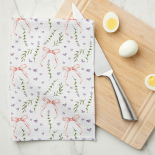 Pink Bows Tea Towel